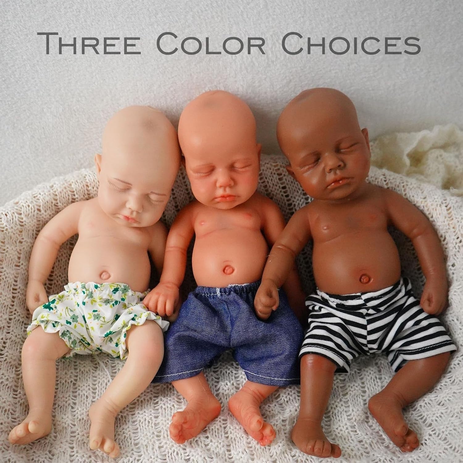 12” Mini Full Silicone Newborn Doll Sleeping Reborn 1:1 Ivory