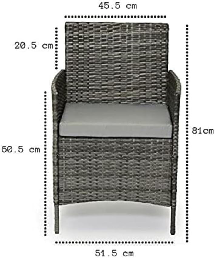 Outdoor Rattan Patio Set 2 Chairs + 2-Seater Sofa & Glass Coffee Table