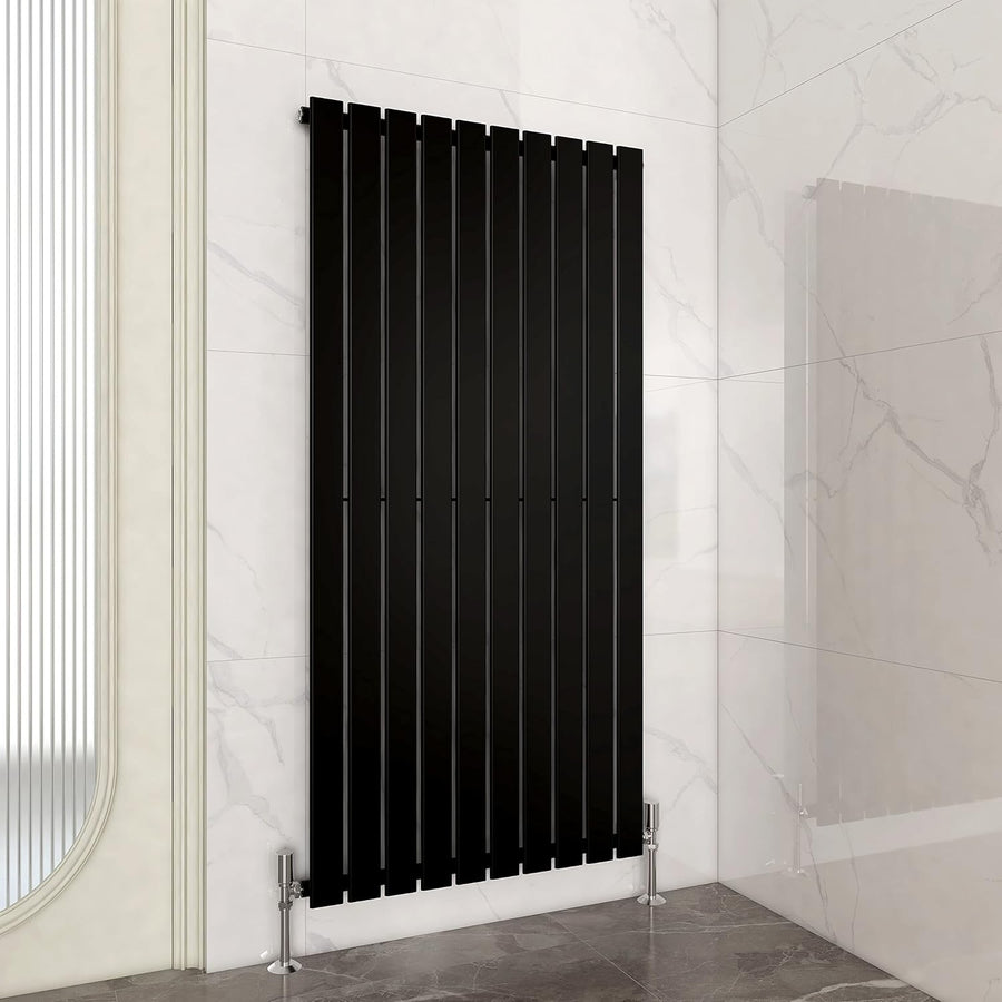 Modern Flat Panel Radiator 1600x680mm Black Vertical & Horizontal Heating