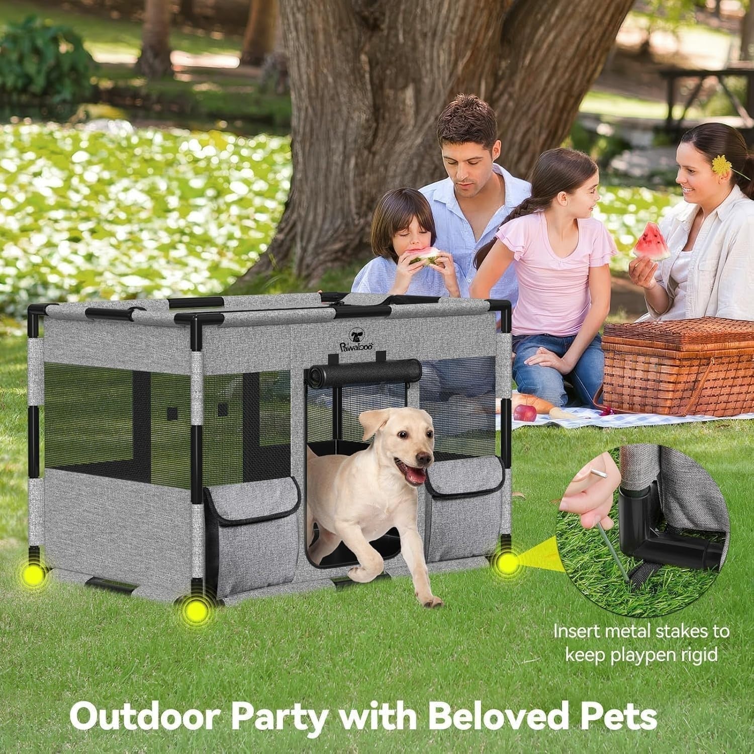 Large Breathable Dog & Cat Playpen Indoor Outdoor Soft Mesh Kennel 81x61x61cm