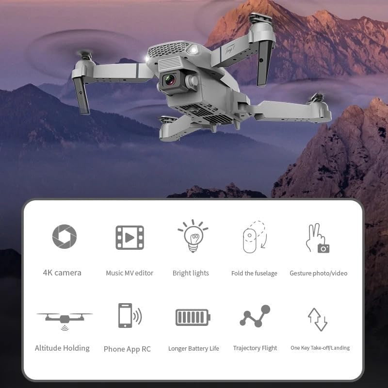 Foldable 4K Drone WiFi RC Quadcopter Auto Return Altitude Hold for Kids Beginner
