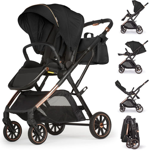 Lightweight Baby Pushchair Reclining Seat Smooth Suspension Compact Stroller