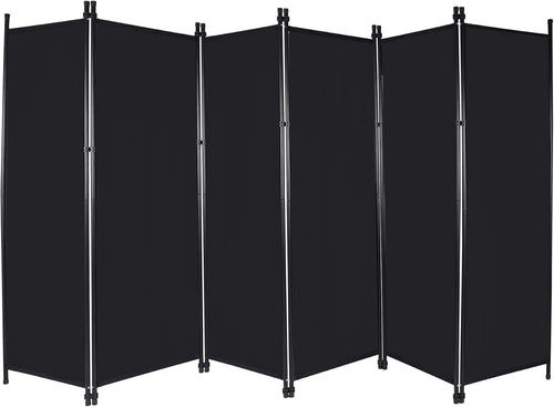 6 Panel Black Folding Room Divider Privacy Screen Partition 307x173cm