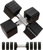 15LB Adjustable Dumbbell Pair 4-in-1 Anti-Roll Hand Weights Home Fitness