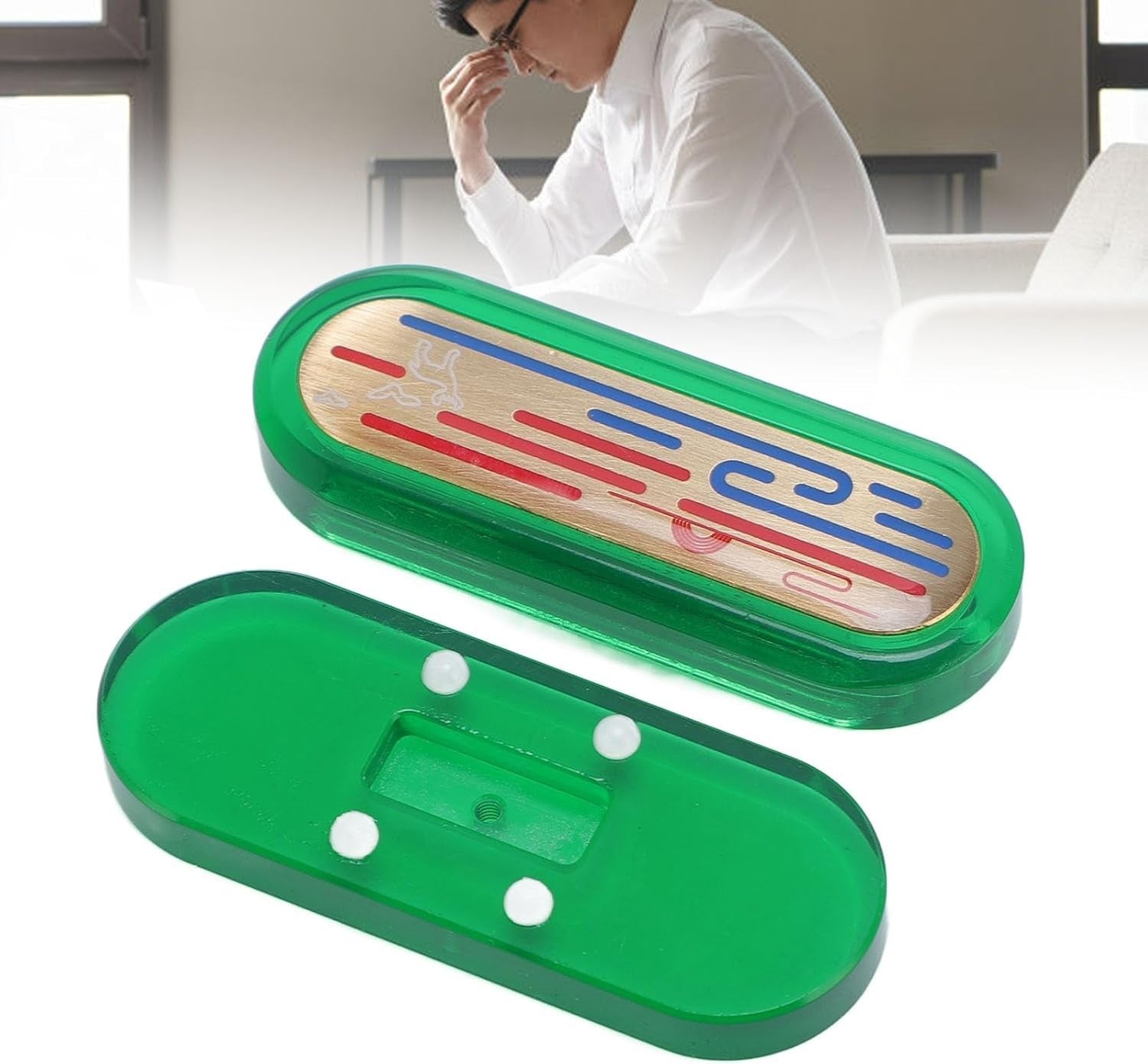 Acrylic Brass Fidget Slider Pocket Mechanical Stress Relief Push Toy