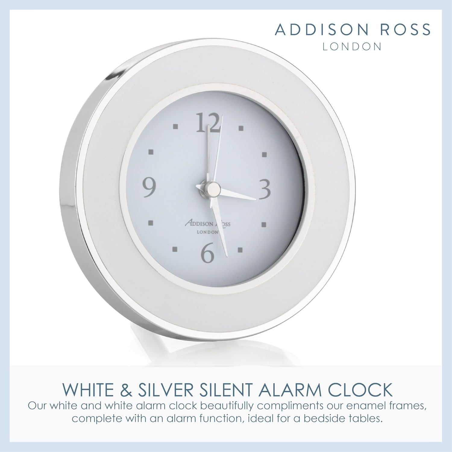 Silent Sweep Battery Alarm Clock Compact Bedside Home Office Decor