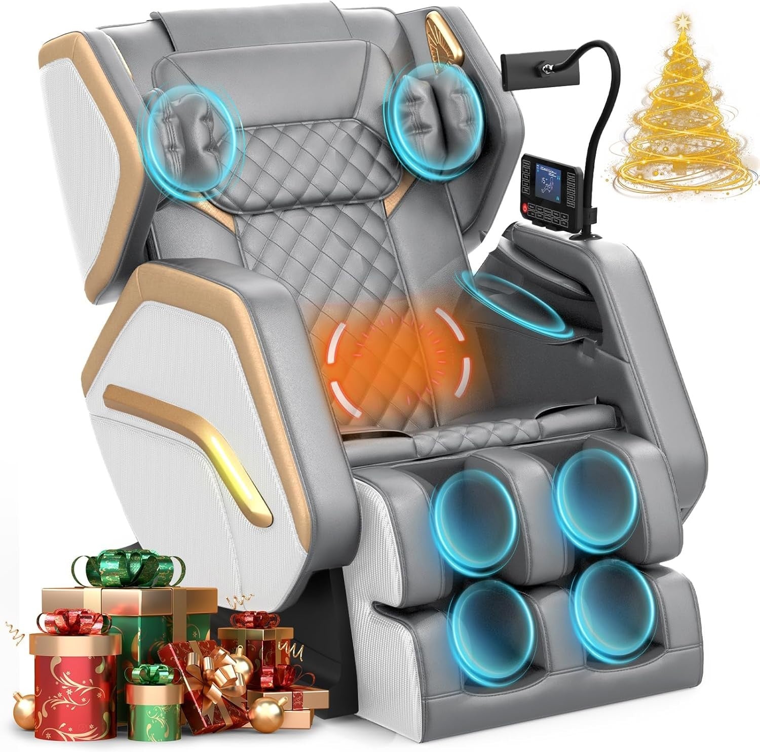Full Body Massage Chair Zero Gravity Heating Airbags Bluetooth Recliner