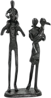 Metal Family Sculpture Cast Iron Abstract Figurine Home Decor Gift