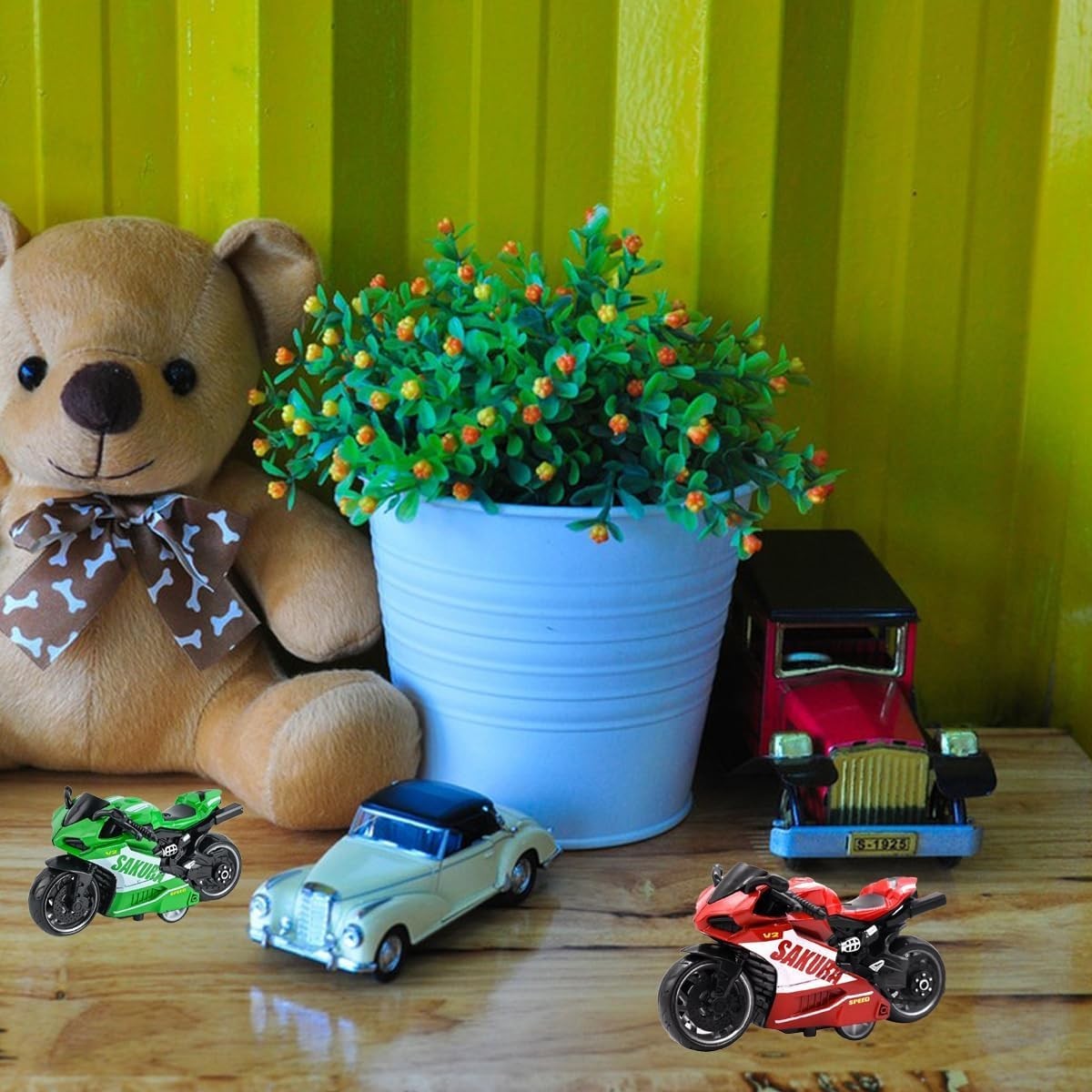 Realistic Kids Motorcycle Toy Set – Durable PVC, Friction-Powered, Ages 3+