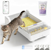 Self Cleaning Cat Litter Box Open Top App Control Anti Pinch Auto