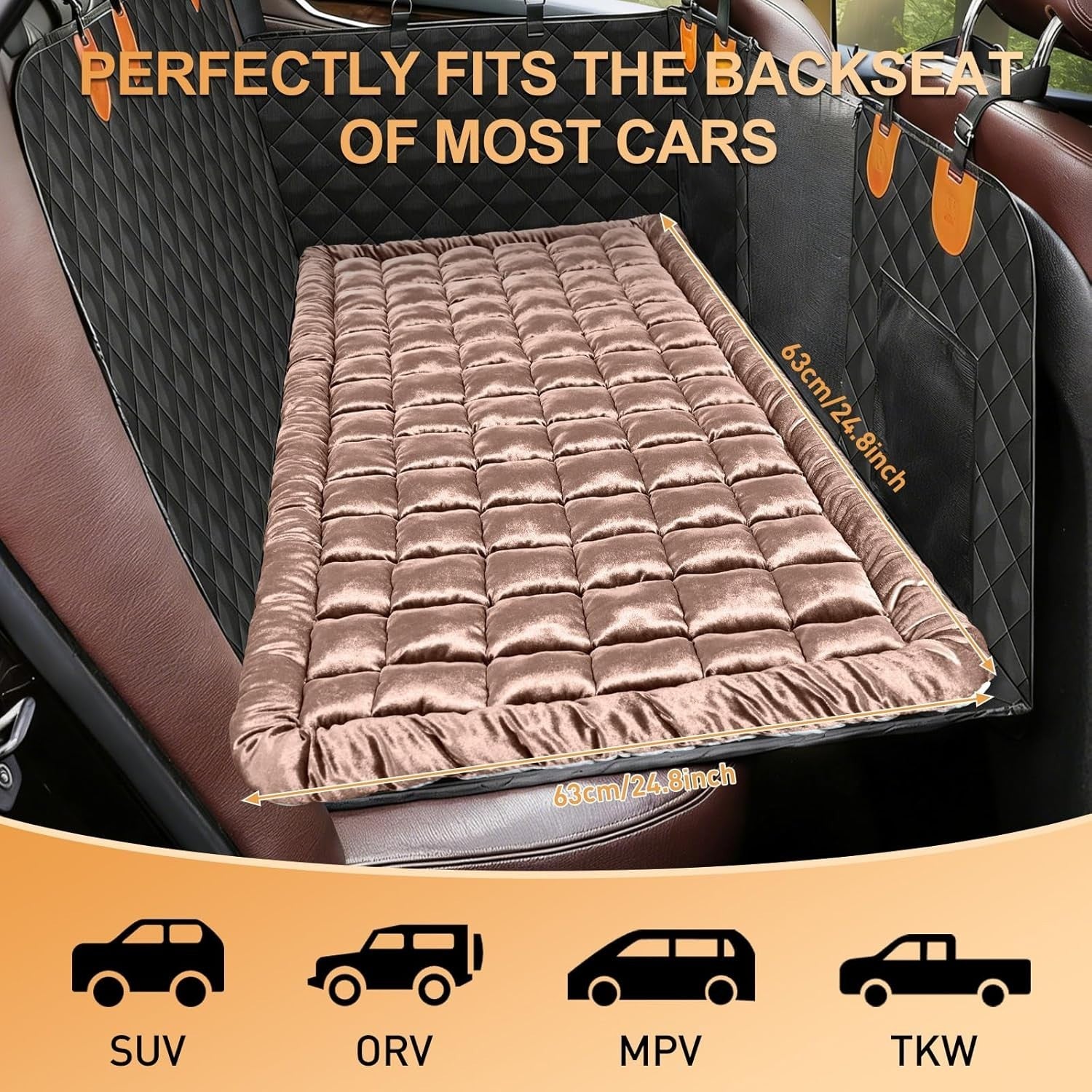 Pet Travel Bed Waterproof Rear Car Seat Mat Non Slip Washable 137cm