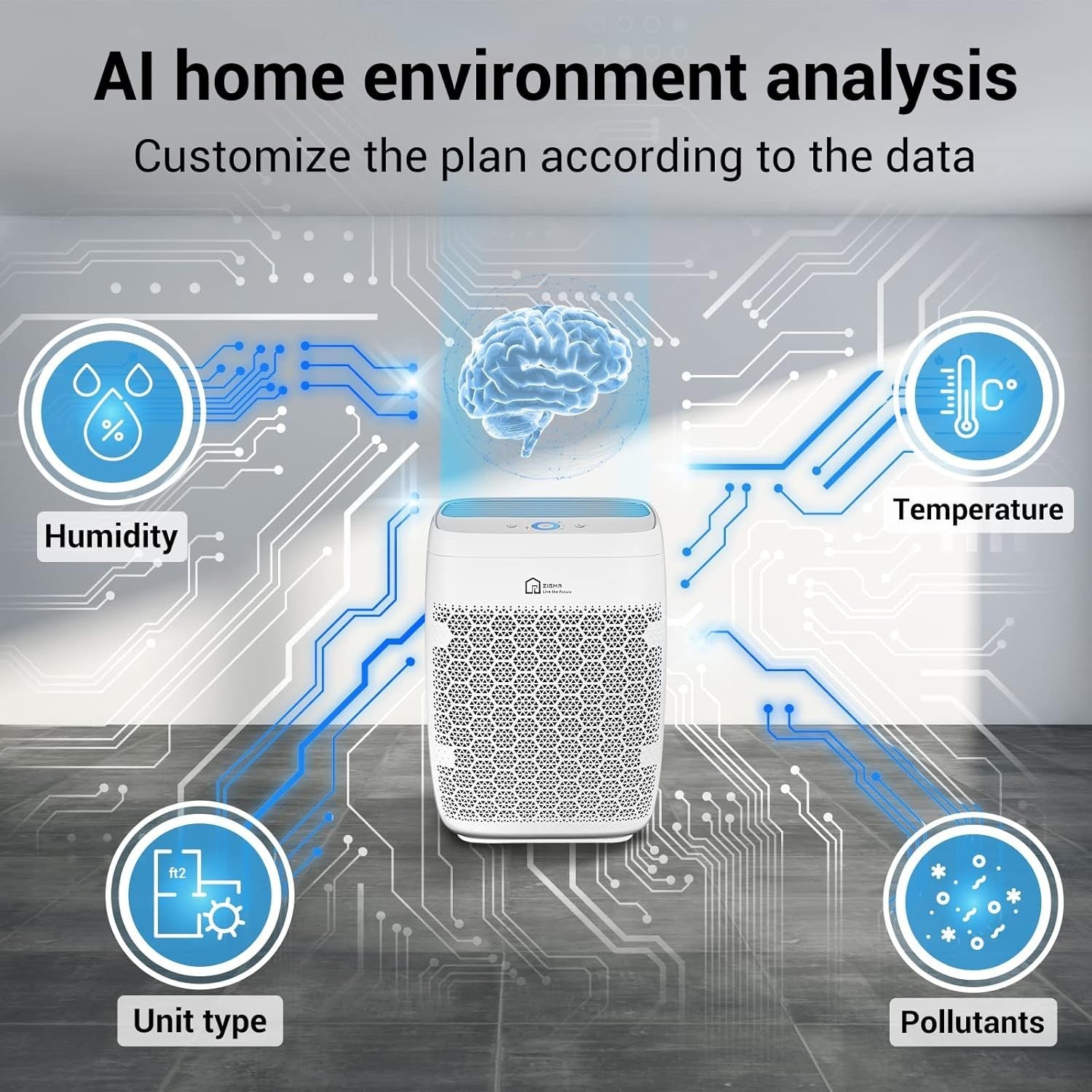 Large Room Smart Air Purifier HEPA WiFi Voice Control Dust Smoke 1580ft²