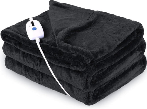 Electric Heated Throw Blanket 180x130cm Fast Heat Timer Washable Fleece