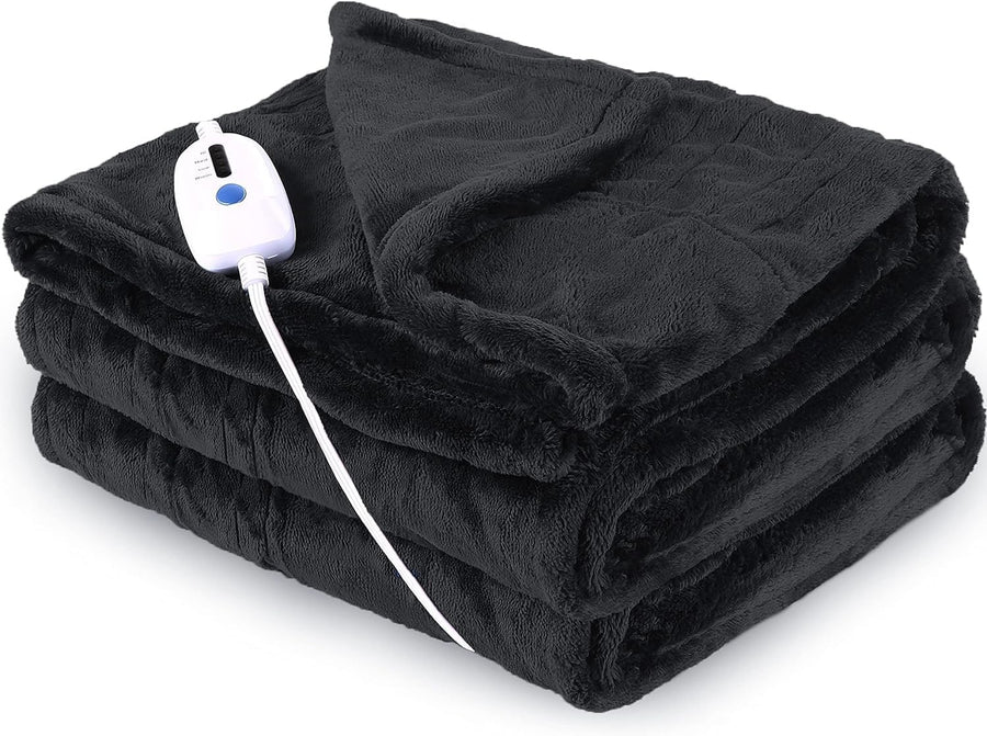 Electric Heated Throw Blanket 180x130cm Fast Heat Timer Washable Fleece