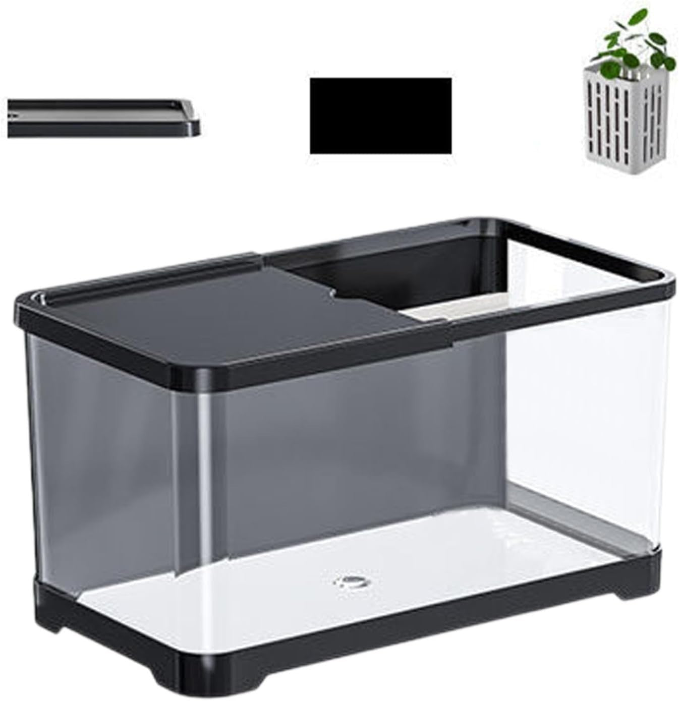 Small Fish Tank Starter Kit | Decorative Saltwater & Freshwater Aquarium