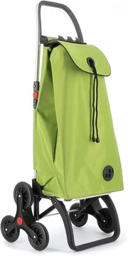 Foldable 6-Wheel Stair Climber Shopping Trolley – Lightweight Aluminium, Lime