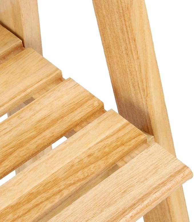 3 Tier Bamboo Plant Stand Foldable Indoor Outdoor Wooden Flower Shelf