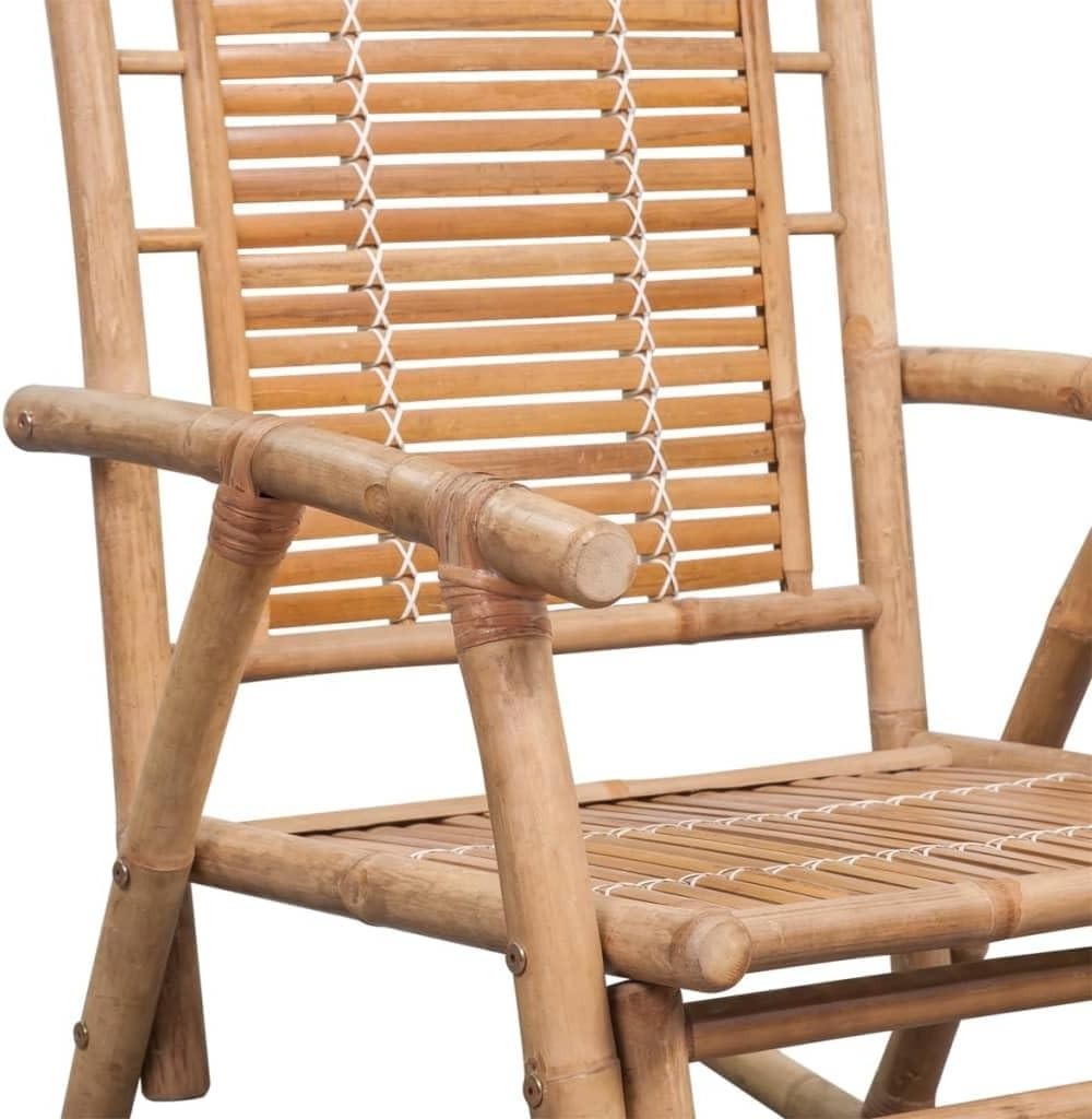 Weather-Resistant Bamboo Rocking Chair Easy Clean Natural Indoor Outdoor