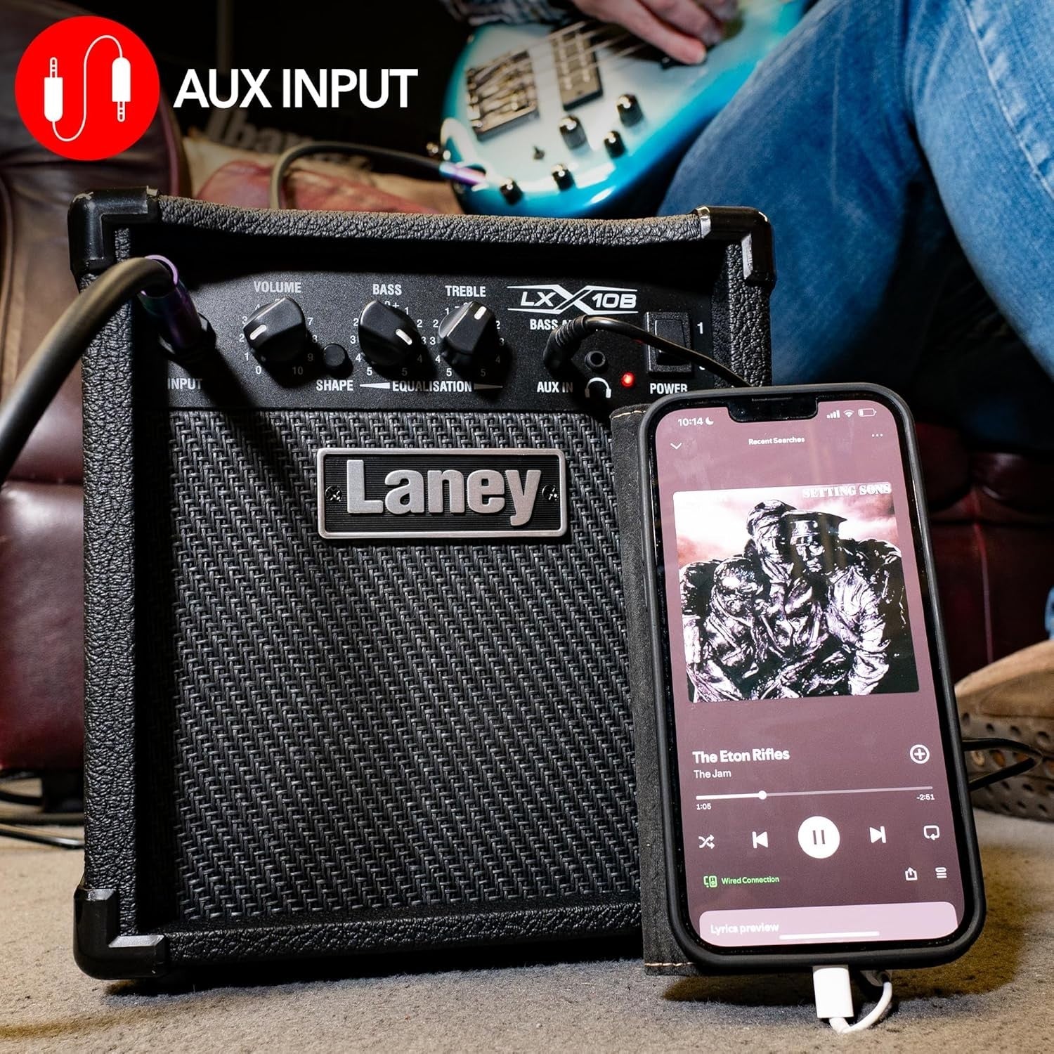 LX10B 10W Bass Guitar Amp Portable Combo with Headphone & AUX