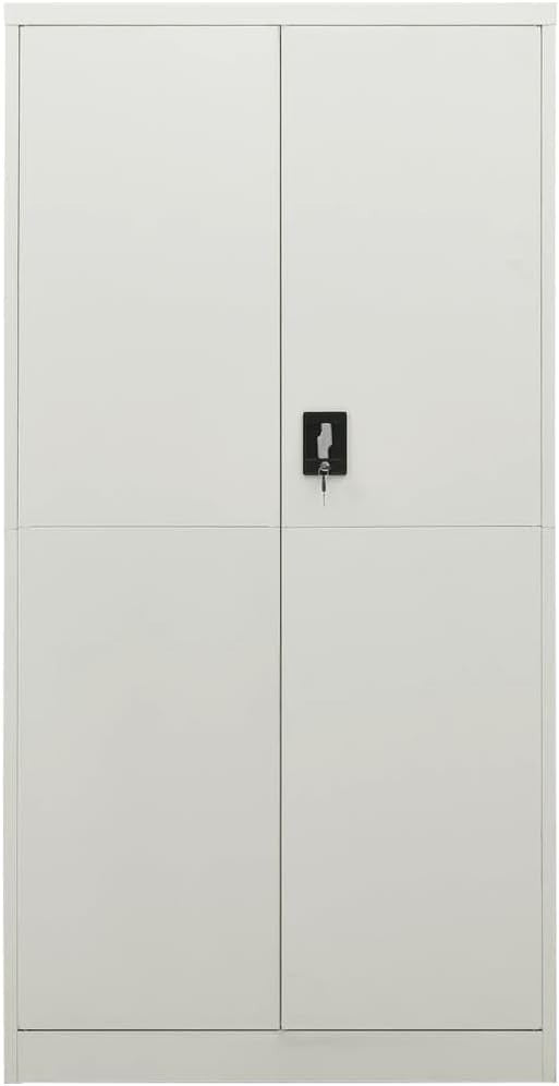 Metal Storage Cabinet with Lock, 4 Shelves, 2 Doors, 90x40x180cm Steel