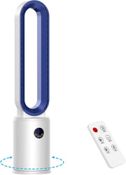 38-Inch Bladeless Tower Fan – 24-Speed Quiet Cooling w Remote LED Timer Display