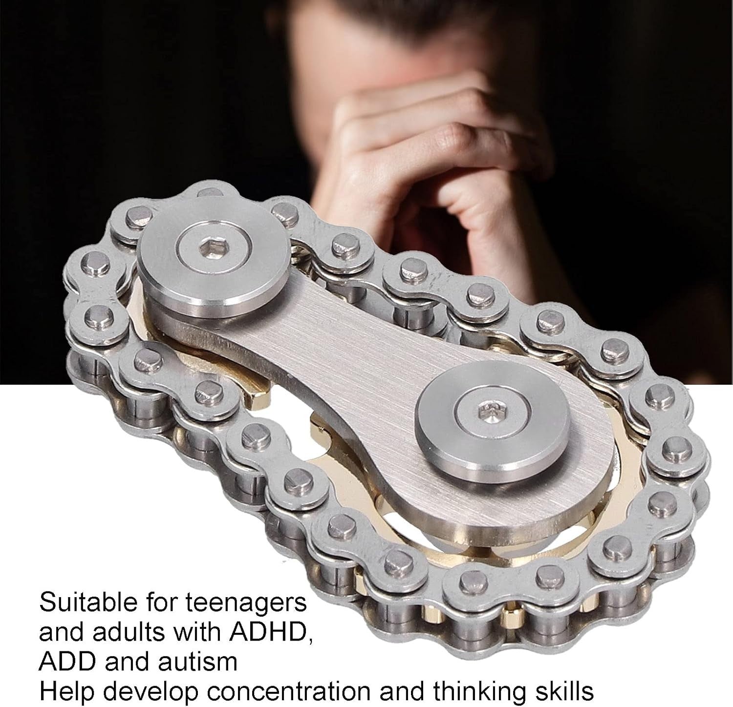 Stainless Steel Gear Fidget Toy Stress Relief Spinner ADHD Focus