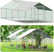 3x8x2m Walk In Chicken Run Galvanised Steel Coop