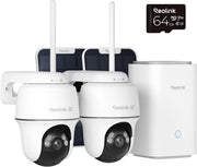4K Wireless Security Camera System Solar PTZ Home Hub 64GB Kit