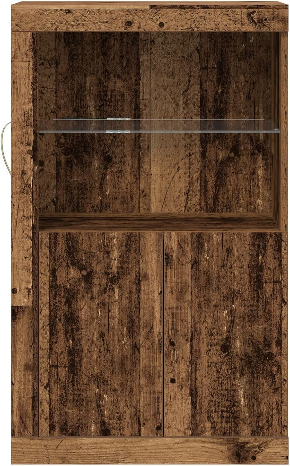 Rustic Reclaimed Wood Storage Cabinet with 2 Doors & Shelves, Easy Assemble
