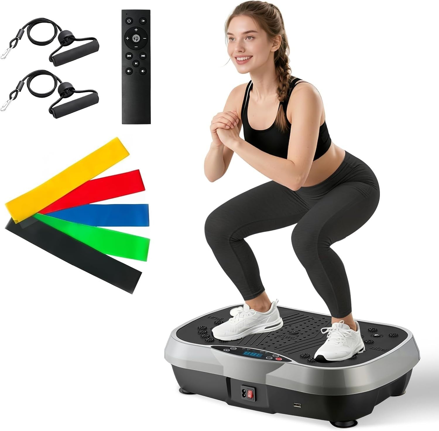 Silver Grey Vibration Plate Exercise Machine 99 Levels Weight Loss