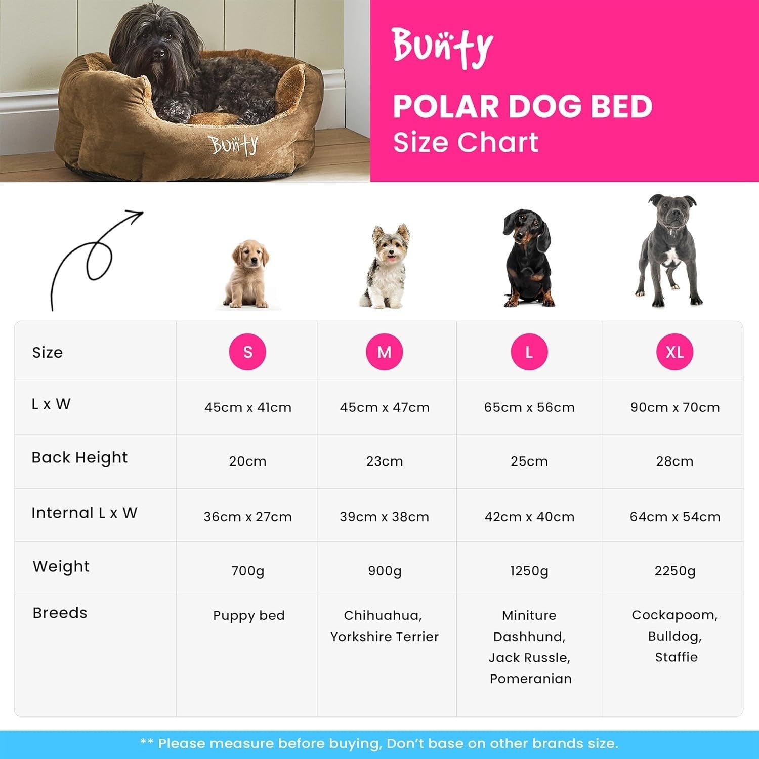 XL Calming Dog Bed 90x70x28cm Fluffy Fleece Washable Brown