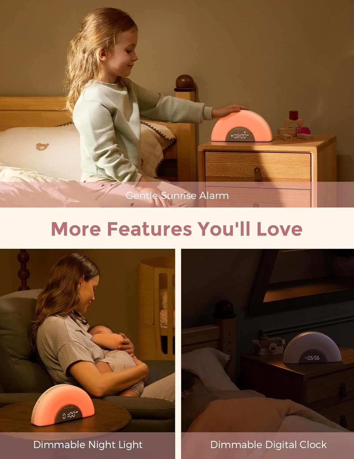 Baby Sound Machine & Night Light with 34 Soothing Sounds & Sunrise Alarm