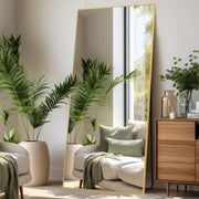 Large Full Length Floor Mirror 192x85cm Gold Frame 3-Way Install