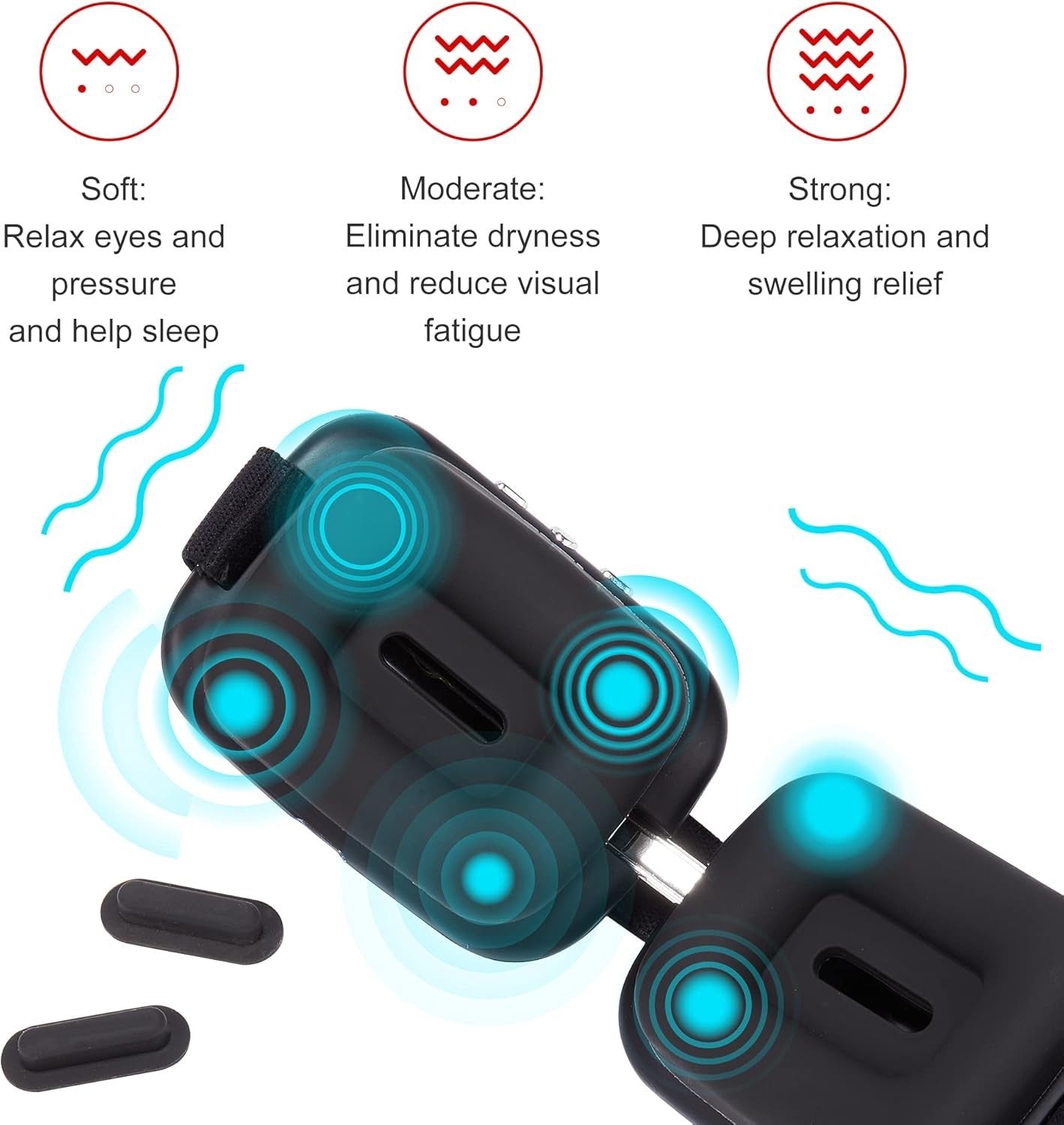 Heated Eye Massager Vibration Dark Circles Puffiness Relief