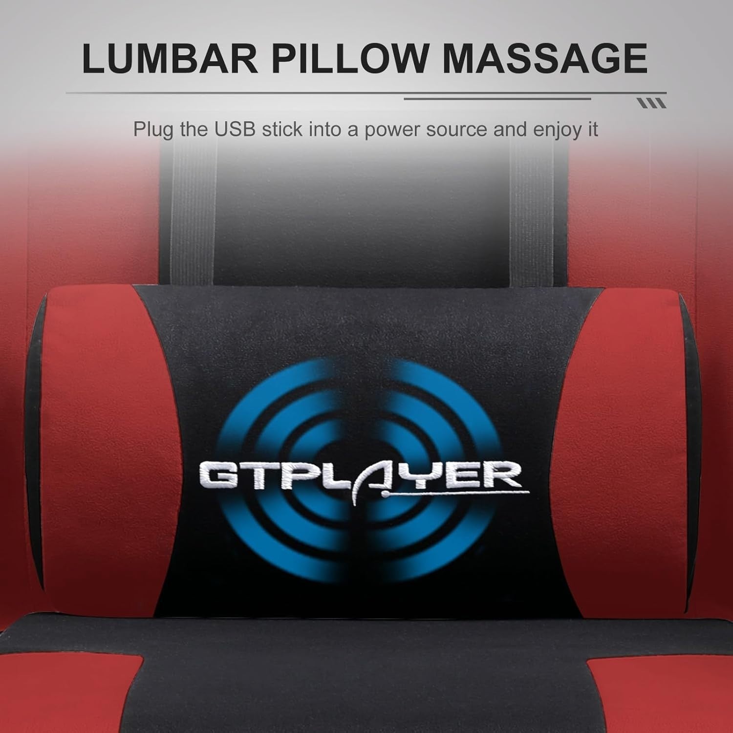 Gaming Chair Ergonomic Fabric Massage Lumbar Support Reclining Footrest Office D