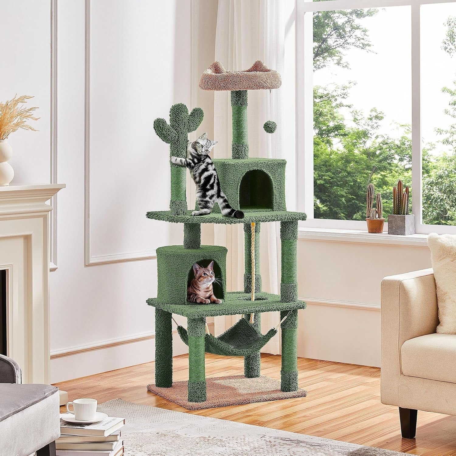Cat Tree Tower 158cm Multi Level Scratching Post Hammock Condo Play Centre