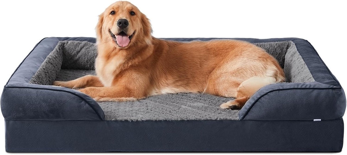 Extra Large Orthopedic Memory Foam Dog Bed Washable Sofa 107x81x17cm