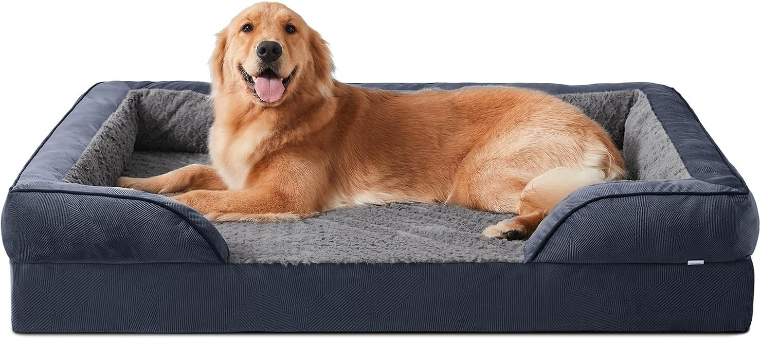 Extra Large Orthopedic Memory Foam Dog Bed Washable Sofa 107x81x17cm