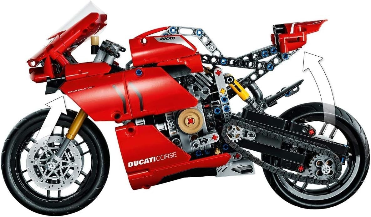 Motorbike Model Kit 646pcs Red Superbike Build Set for Adults & Kids
