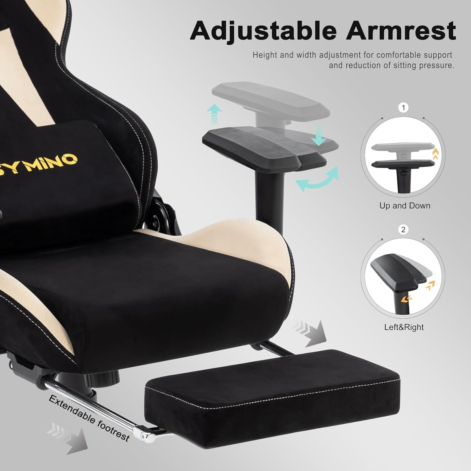 Ergonomic Gaming Chair with Footrest & Headrest – Adjustable PC Seat