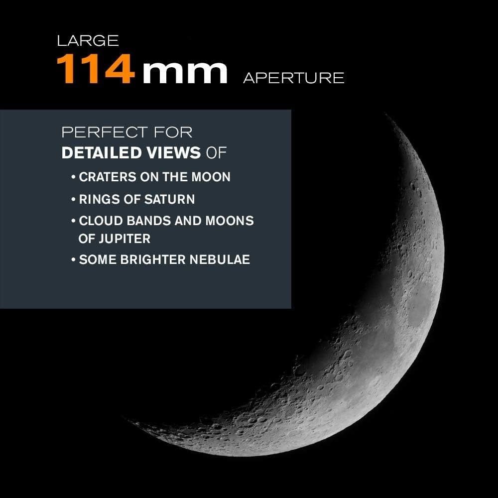 Silver 114mm Computerised Reflector Telescope with Tripod & GoTo