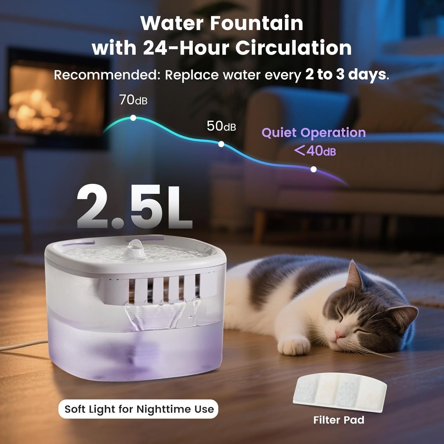 WiFi Automatic Cat Feeder Water Fountain 4.5L Food 2.5L Smart App Pet