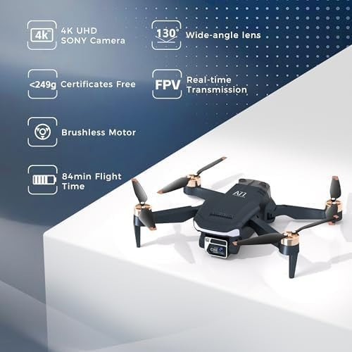 4K Camera Drone for Beginners, 84min Flight, Brushless Motor, Follow Me GPS