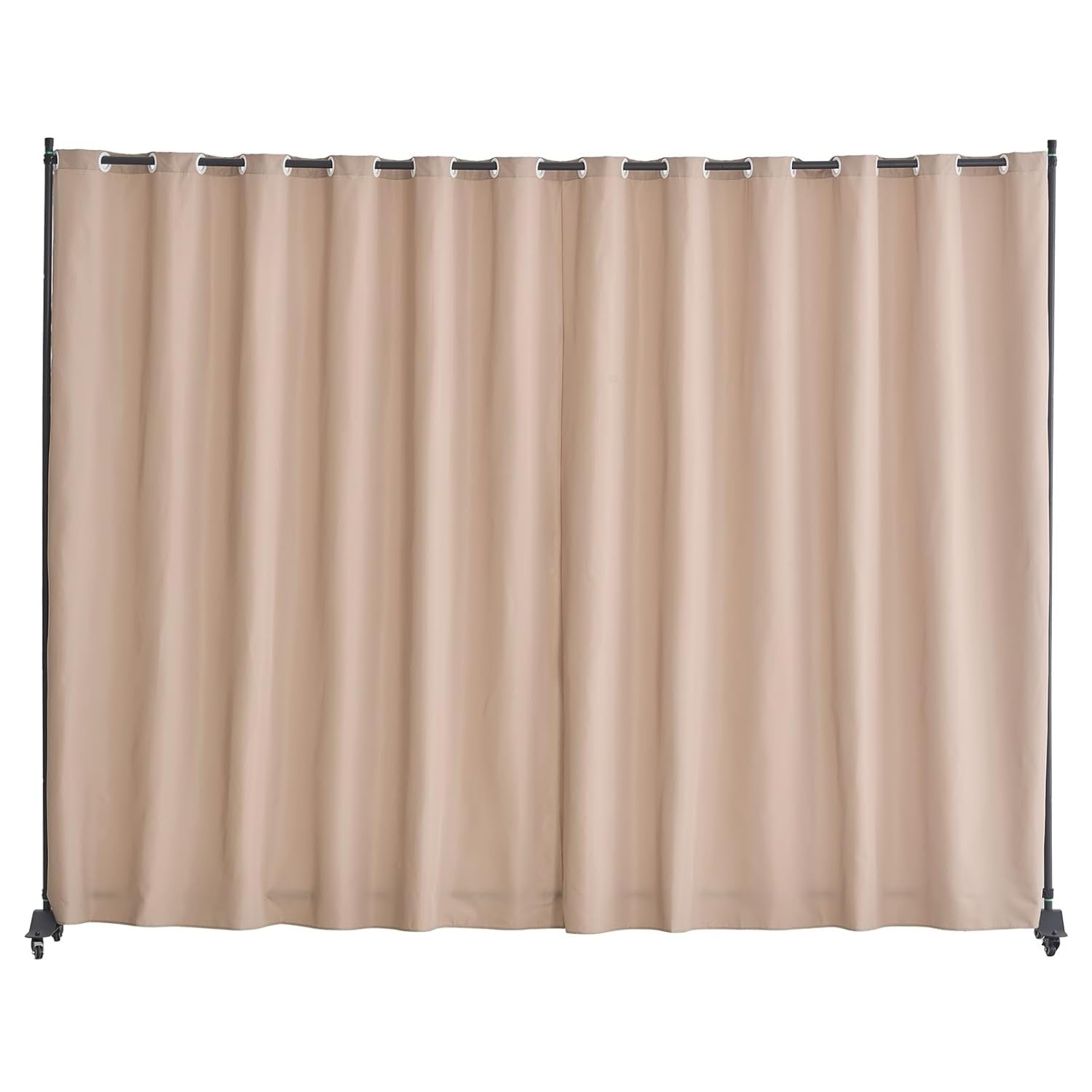Portable Curtain Room Divider on Wheels Brown Privacy Screen 309x246cm