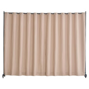 Portable Curtain Room Divider on Wheels Brown Privacy Screen 309x246cm