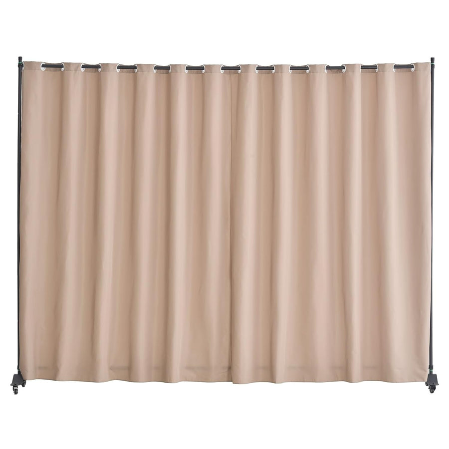 Portable Curtain Room Divider on Wheels Brown Privacy Screen 309x246cm