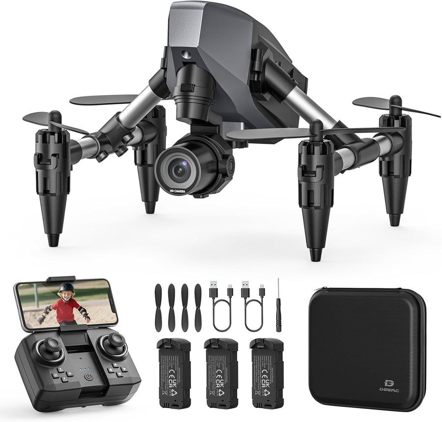 Mini 1080P HD Camera Drone with 3 Batteries, Optical Flow & 3D Flip