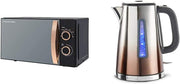 17L 700W Microwave & 1.7L 3000W Kettle Rose Gold Set