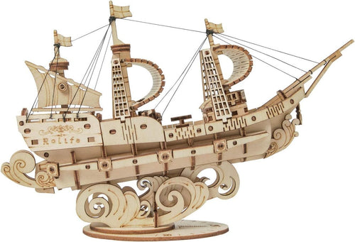 3D Wooden Sailing Ship Puzzle Kit – Nautical Model Gift for Teens & Adults