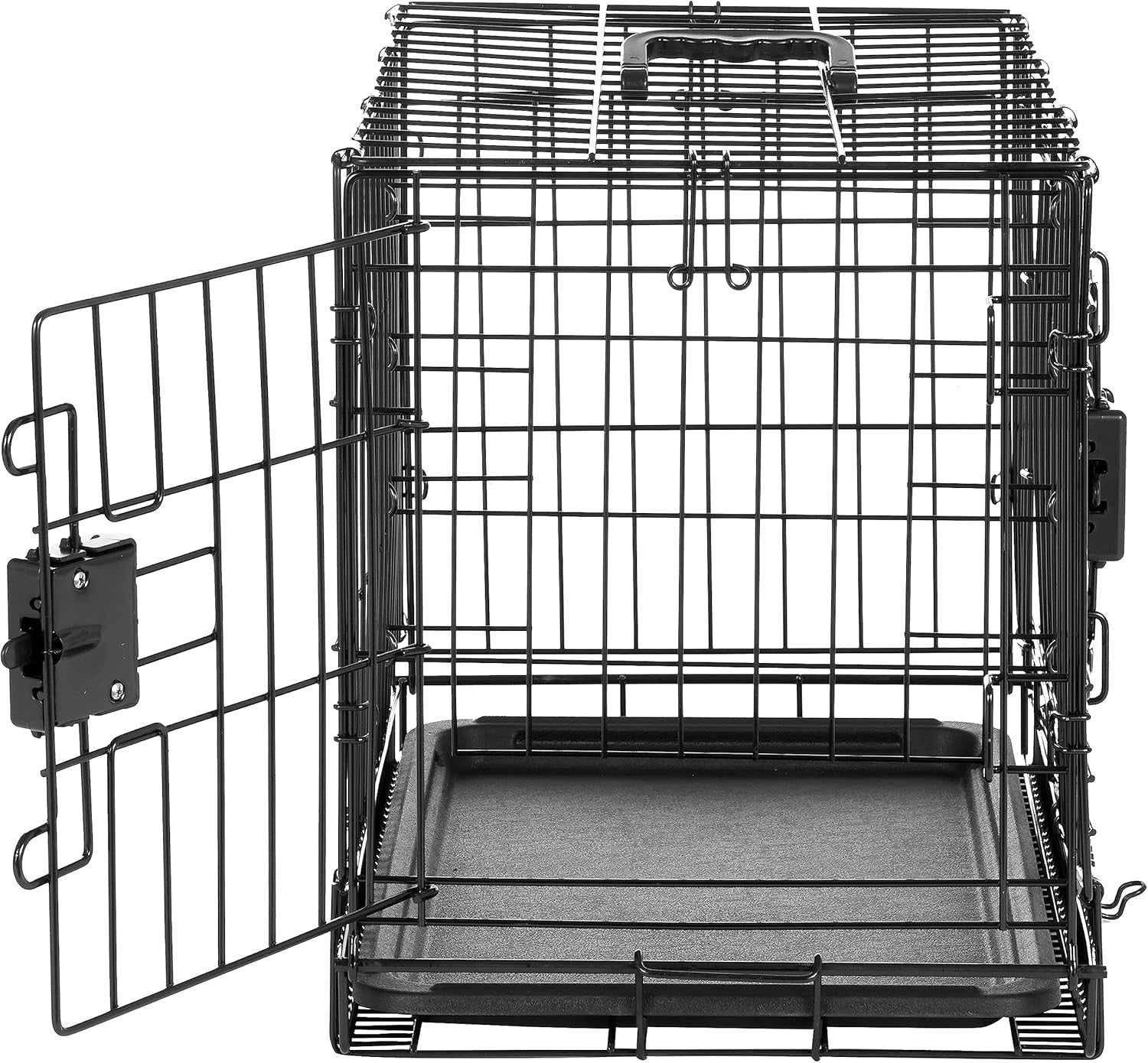 Extra Small Foldable Double Door Metal Dog Crate Cage with Tray 56cm